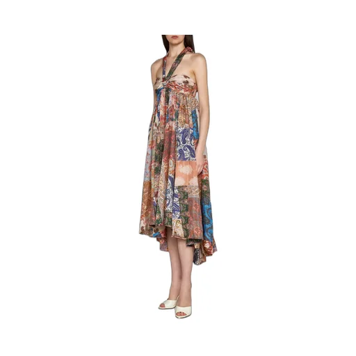 Patchwork Halter Maxi Dress