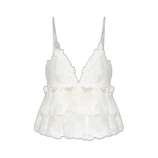 Tiered Lace Trim Camisole Top
