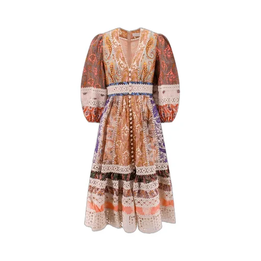 Paisley Print Midi Dress