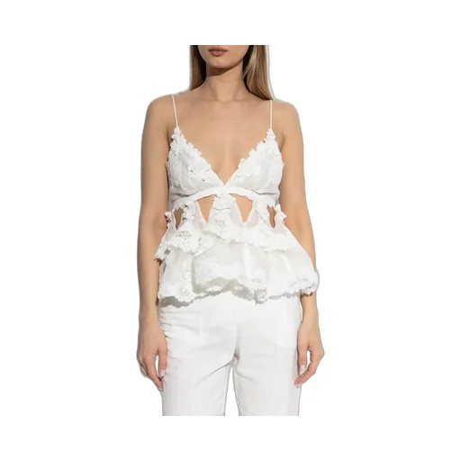 Tiered Lace Trim Camisole Top