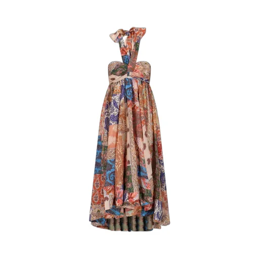 Patchwork Halter Maxi Dress