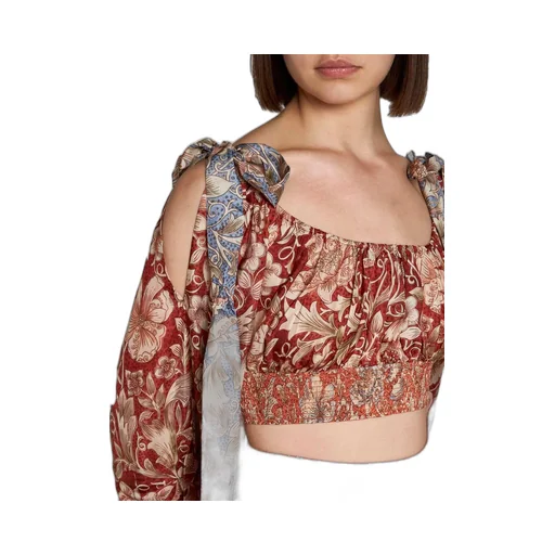 Cropped Top With Tie Shoulders