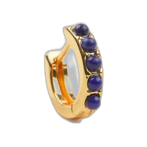 Single Hoop Earring With Lapis Lazuli