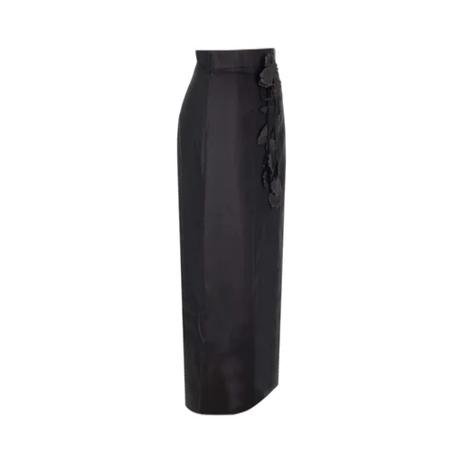 Maxi Skirt With Floral Appliqué