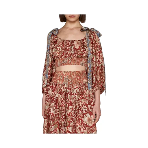 Cropped Top With Tie Shoulders