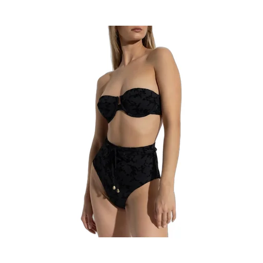 Strapless Floral Velvet Bikini Top