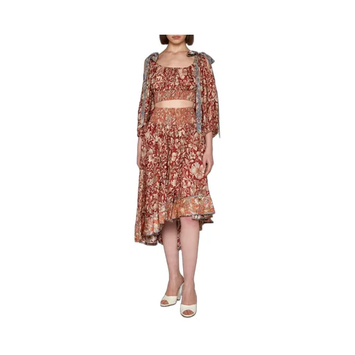 Cropped Top With Tie Shoulders