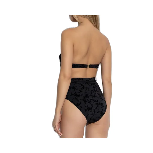 Strapless Floral Velvet Bikini Top