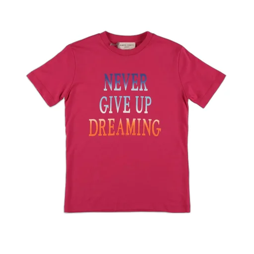 T-Shirt With Print Never Give Up Dreaming