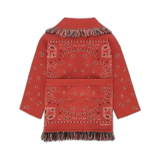 Bandana Print Fringe Cardigan
