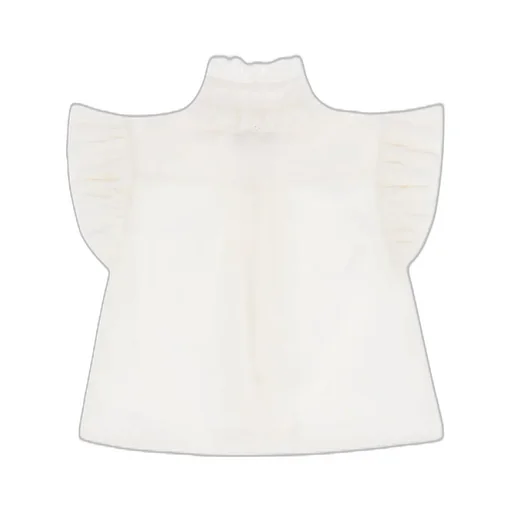 Ruffled High-Neck Blouse