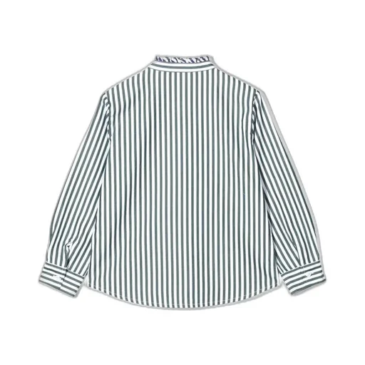 Striped Ruffle Collar Shirt