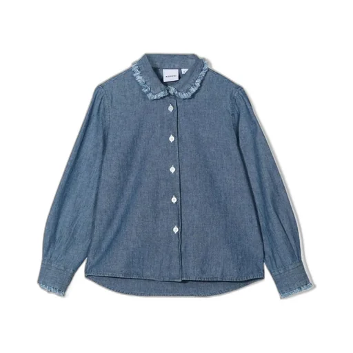 Denim Shirt With Fringed Collar