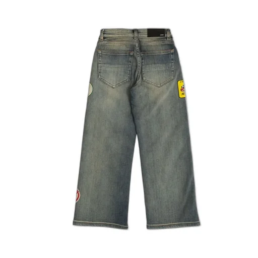 Wide Leg Jeans With Patches