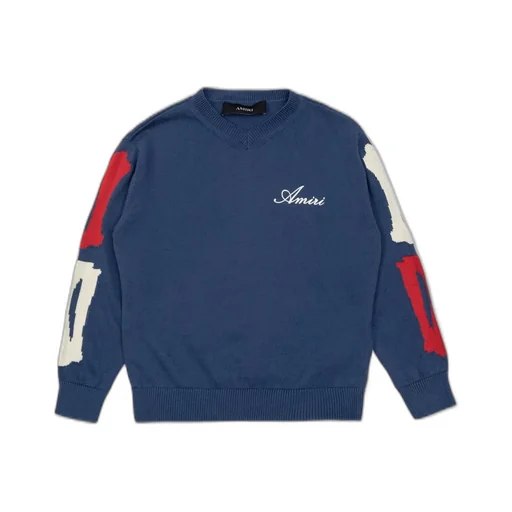 V-Neck Sweater With Graphic Sleeves