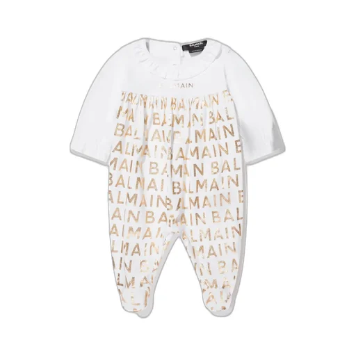 Logo Print Footed Pajamas And Hat Set