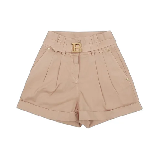 High-Waisted Belted Shorts