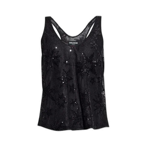Sequined Lace Tank Top