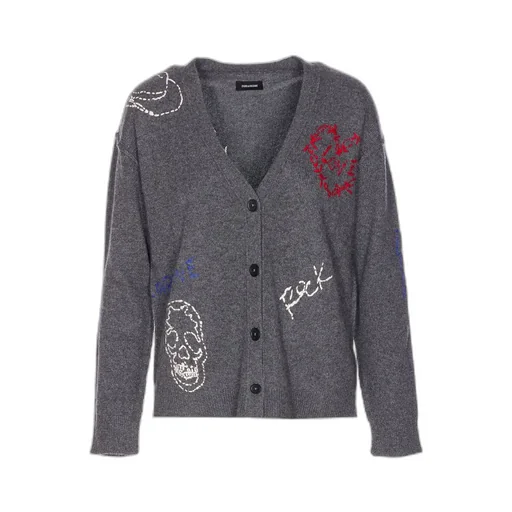 Cardigan With Embroidered Graphics