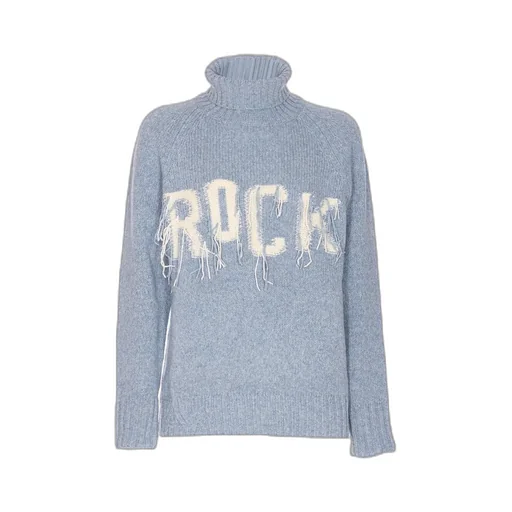 Turtleneck Sweater With Embroidery Rock