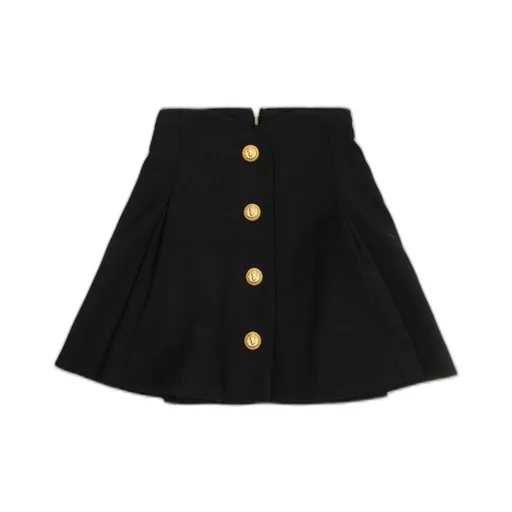 Pleated Button-Front Skirt