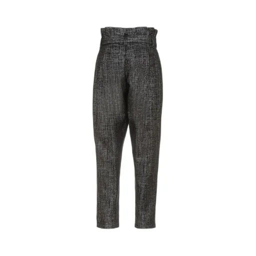 High-Waisted Metallic Trousers