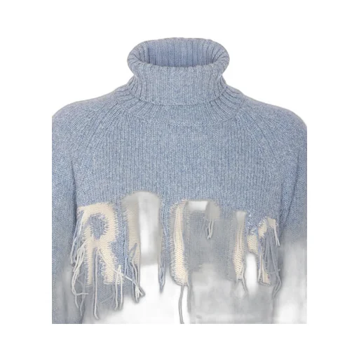 Turtleneck Sweater With Embroidery Rock