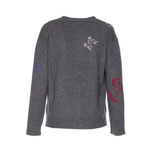 Cardigan With Embroidered Graphics