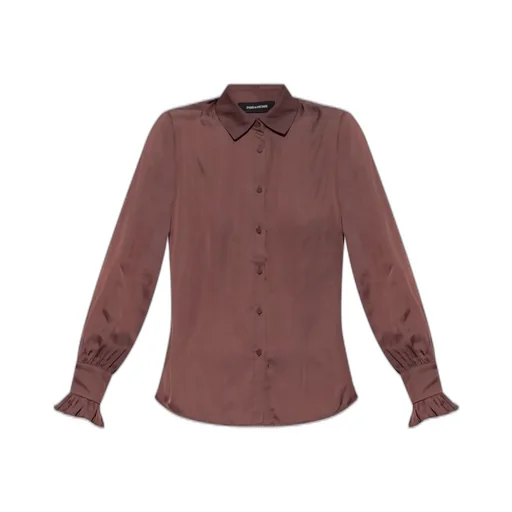 Silk Shirt With Ruffled Cuffs