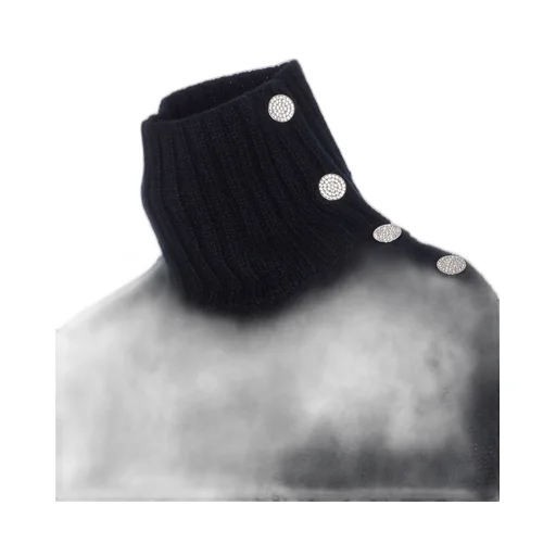 Turtleneck Sweater With Button Detail