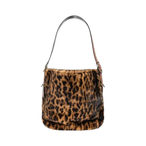 Leopard Print Faux Fur Shoulder Bag