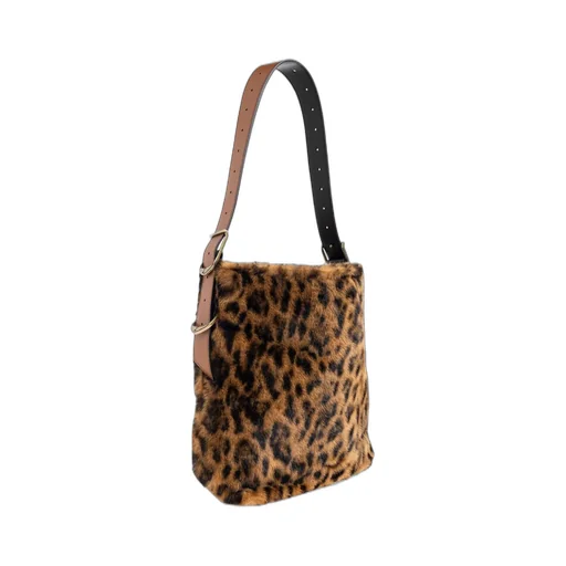 Leopard Print Faux Fur Shoulder Bag