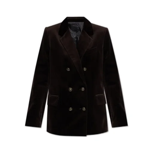 Double-Breasted Velvet Blazer