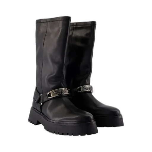 Knee-High Boots With Buckle Detail