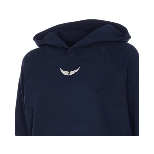 Hooded Sweatshirt With Wing Motif