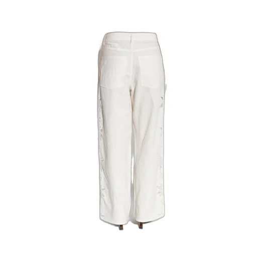 Wide-Leg Pants With Embroidery