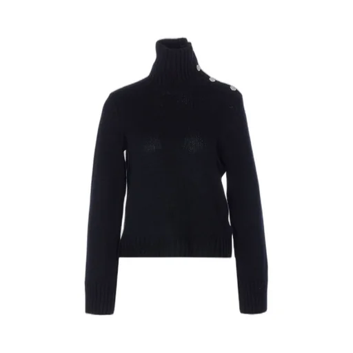 Turtleneck Sweater With Button Detail