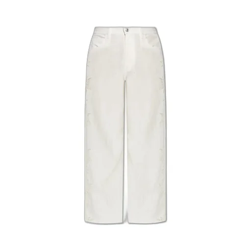 Wide-Leg Pants With Embroidery