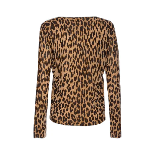 Leopard Print V-Neck Sweater
