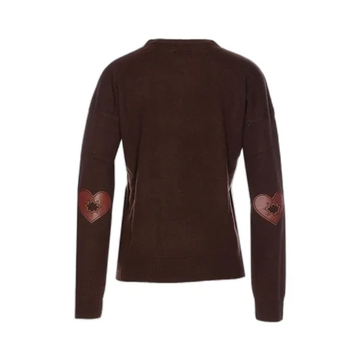 Crewneck Sweater With Heart Patches