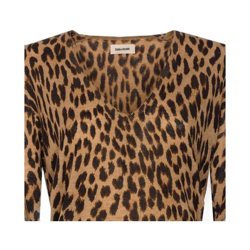 Leopard Print V-Neck Sweater