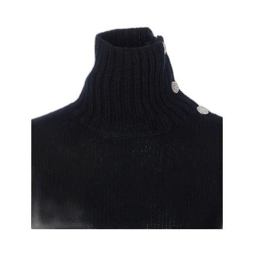 Turtleneck Sweater With Button Detail