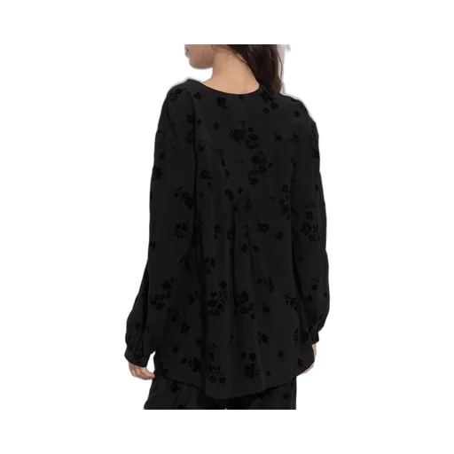 Floral Print Lace-Up Blouse