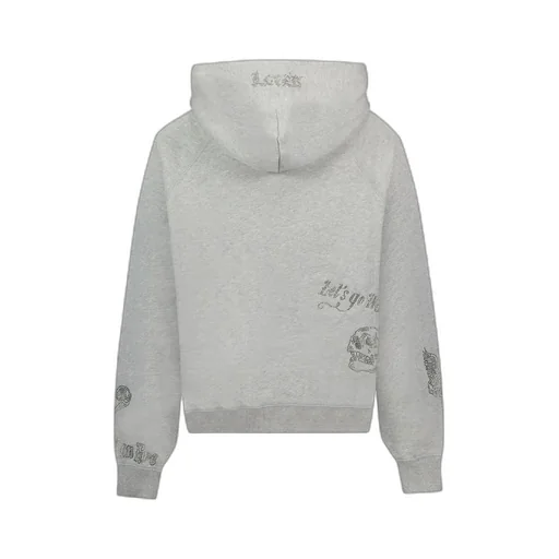Hoodie With Rhinestone Wings