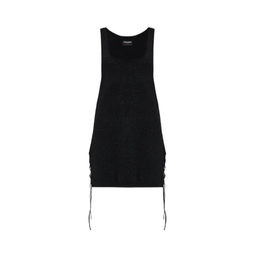 Sparkle Knit Dress With Lace-Up Detail