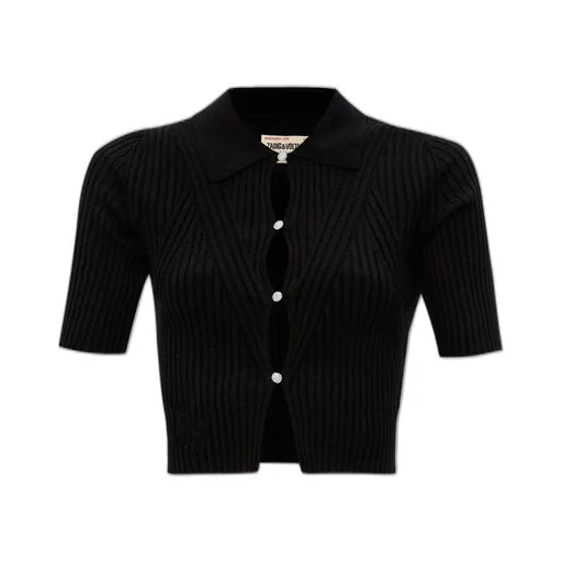 Ribbed Knit Cropped Cardigan
