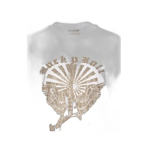 T-Shirt With Rhinestone Graphic