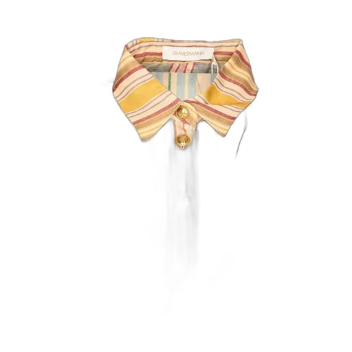 Striped Balloon Sleeve Wrap Blouse