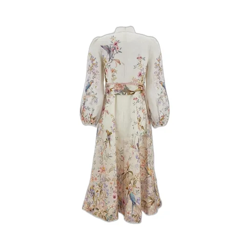 Floral Print Midi Dress With Bow Detail