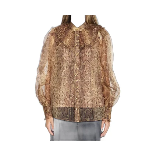Sheer Snake Print Blouse